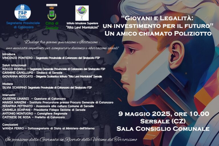 GIOVANI E LEGALITA’ – 09 MAGGIO 2025 H 10.00